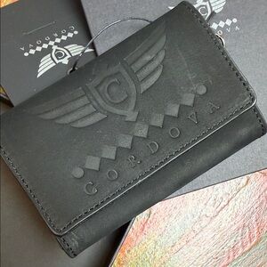 Cordova Diamond Colab. Black Bifold Wallet Minimalist NEW